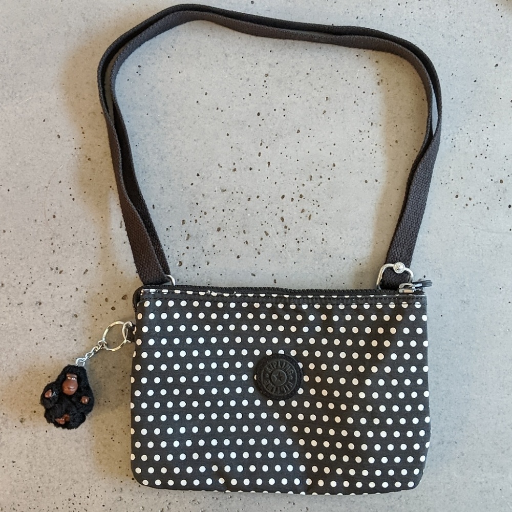 Kipling Mikki Crossbody Bag - Black Polka Dot